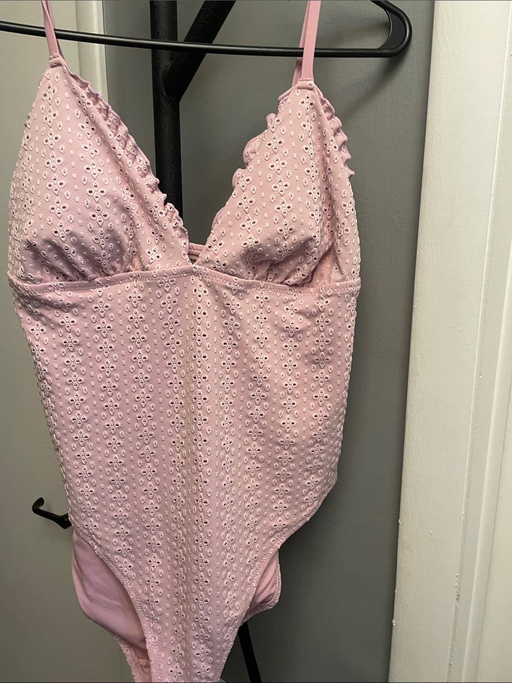 Old Navy Pink Eyelet Bandeau Swim Top